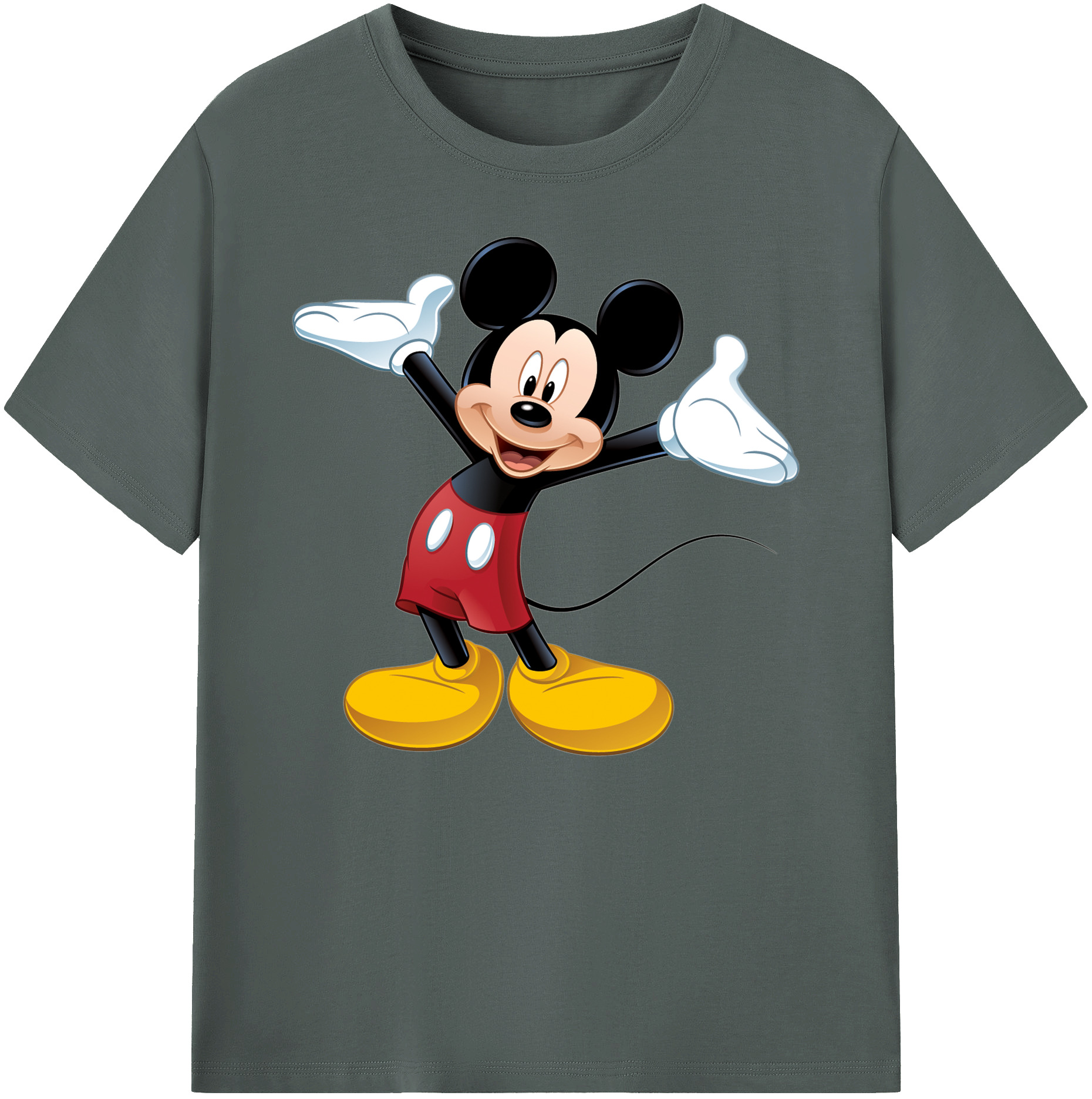 ミッキーマウス Mickey Mouse 綿100％ メンズ半袖Tシャツ｜肌触りやわらか＆通気性